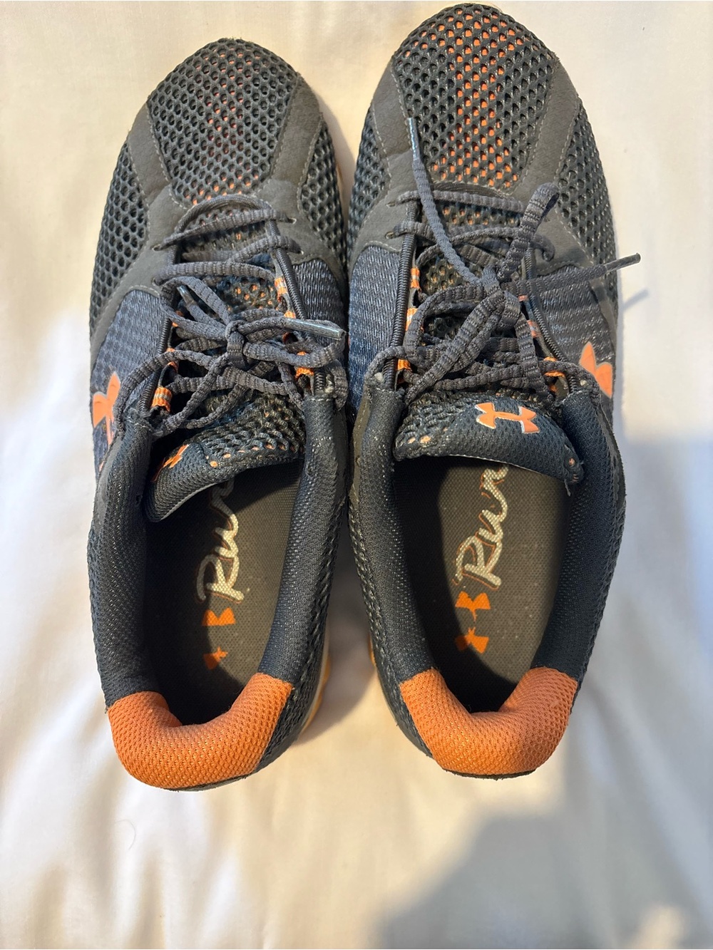 Under Armour Women’s Black with Coral/Orange Trim Athletic Running Shoes